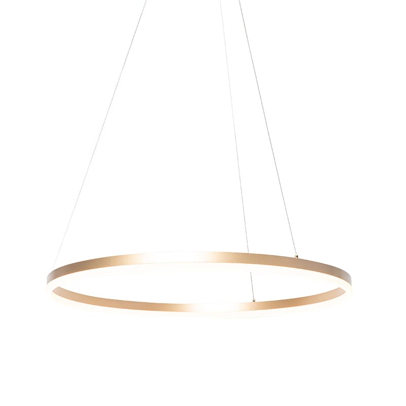 Dizajnové závesné svietidlo zlaté 80 cm vrátane LED 3-stupňový stmievač - Anello 1
