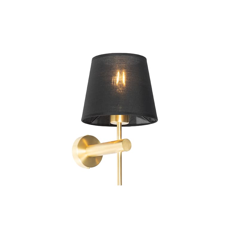 Moderná nástenná lampa mosadz s čiernou - Pluk 1