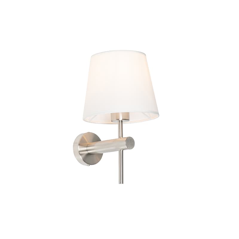 Moderná nástenná lampa biela s oceľou - Pluk 1