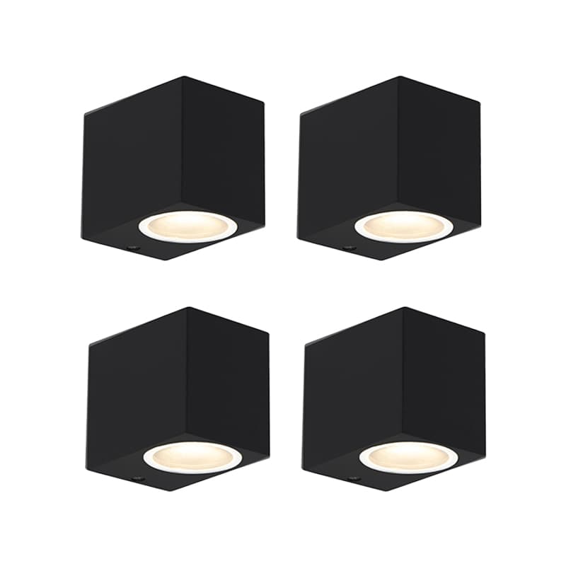 Sada 4 moderných nástenných svietidiel čiernych IP44 - Baleno 1