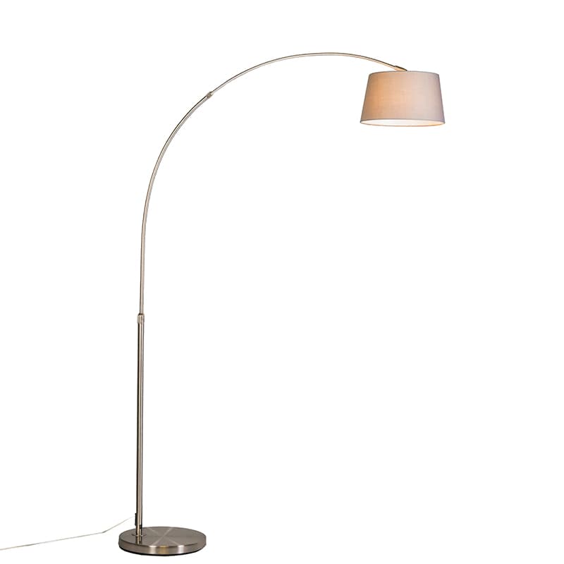 Inteligentná oblúková lampa s oceľovým tienidlom sivá vrátane WiFi A60 - Arc Basic 1