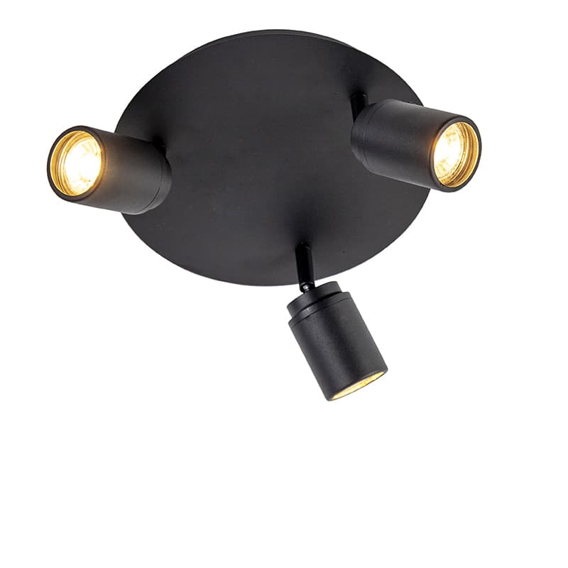 Inteligentný kúpeľňový reflektor čierny IP44 vrátane 3 WiFi GU10 - Ducha 1