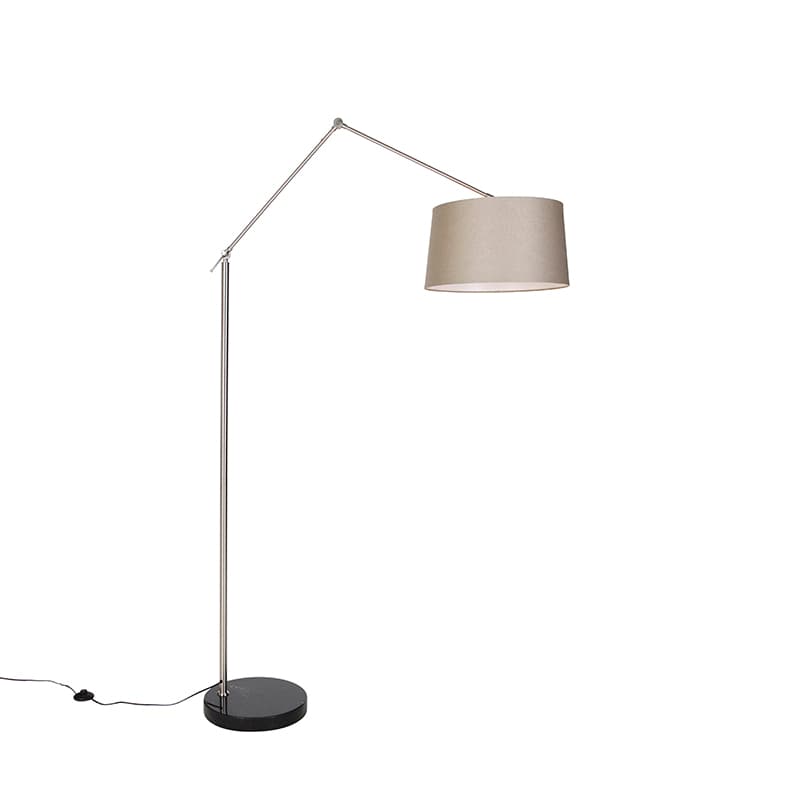 Moderná stojaca lampa oceľ s hnedým tienidlom 45 cm - Editor