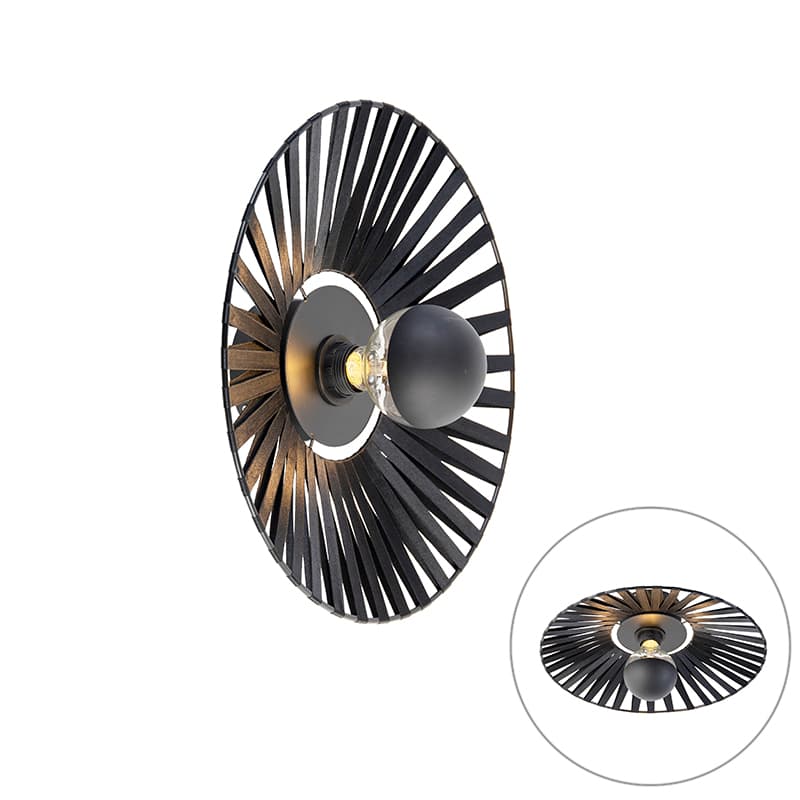 Rustikálna nástenná lampa čierna 40 cm - Leia 1