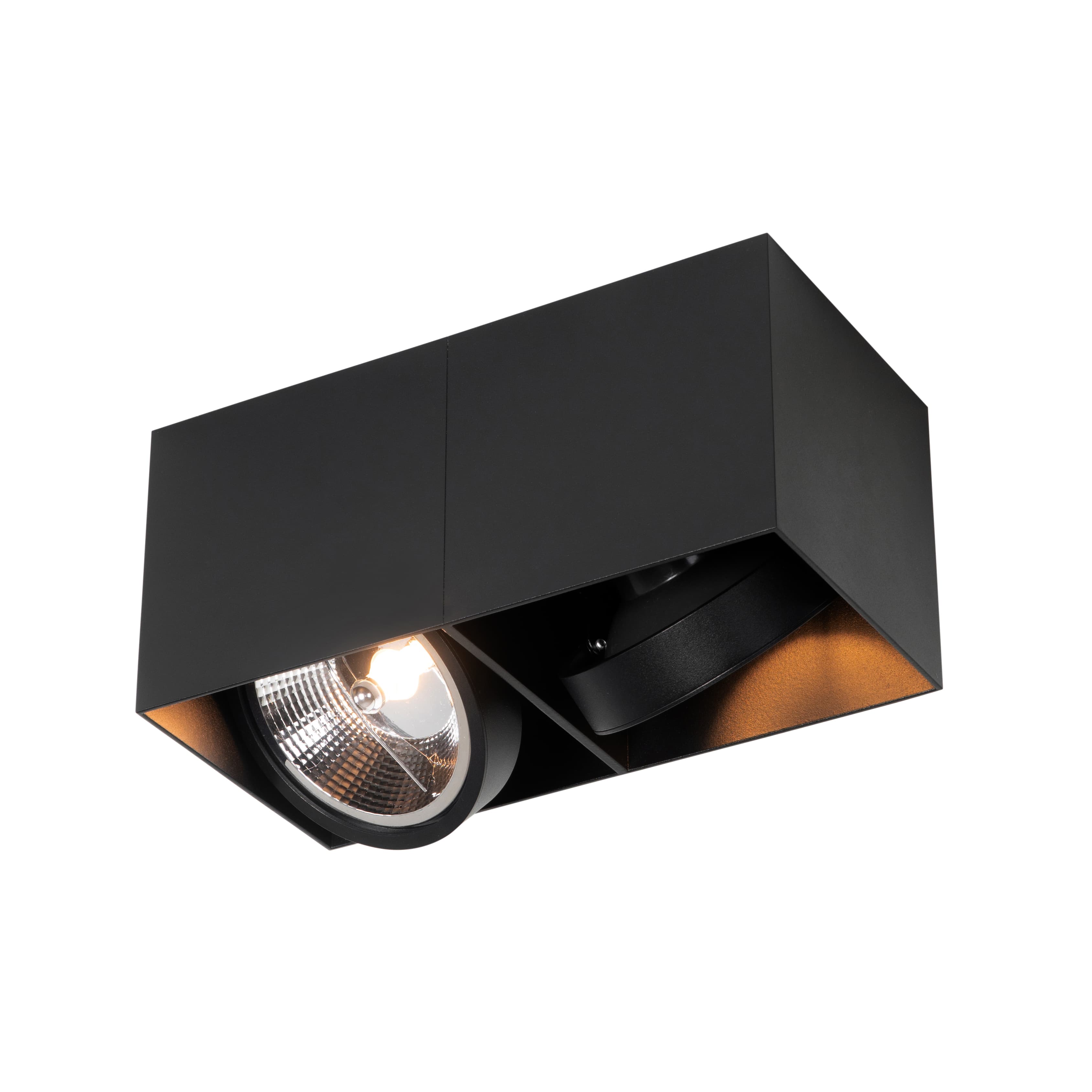 Inteligentný reflektor čierny obdĺžnikový 2-svetelný vrátane 2 Wifi GU10 111mm - Box 1