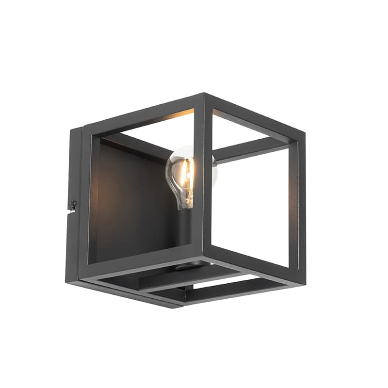 Priemyselná nástenná lampa čierna - Cage 1