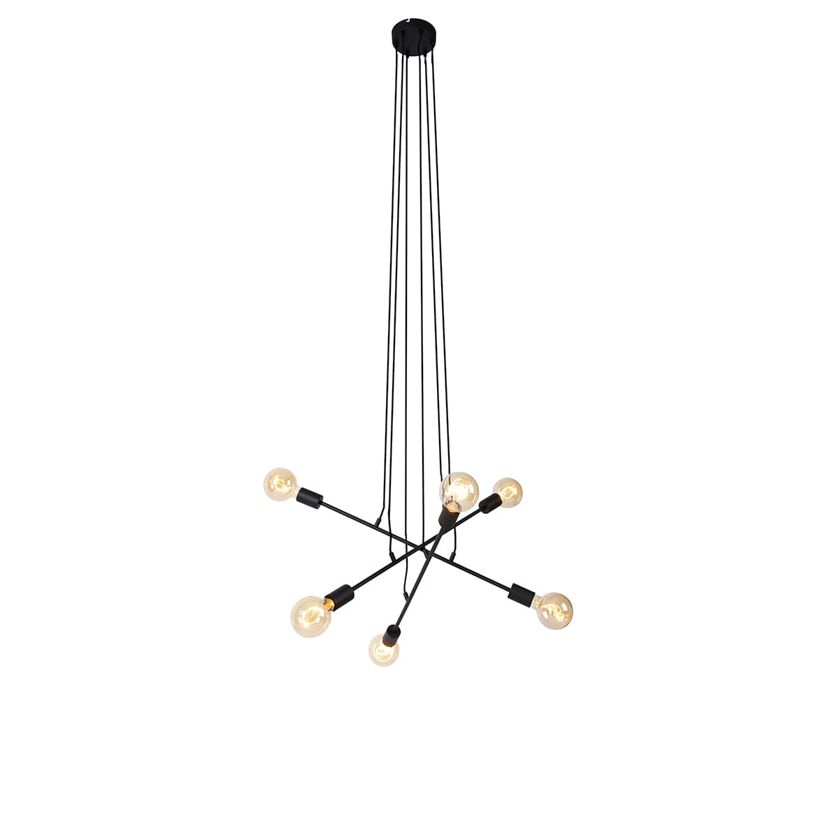 Moderné závesné svietidlo čierne 80 cm 6-svetlo - Sydney 1