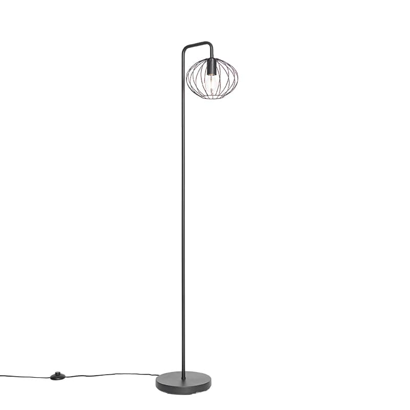 Priemyselná stojaca lampa čierna 23 cm - Margarita
