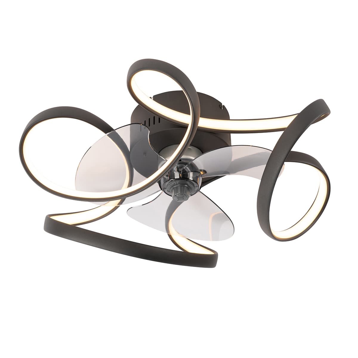 Stropný ventilátor čierny 55 cm vrátane LED stmievateľný s diaľkovým ovládaním - Mandy 1