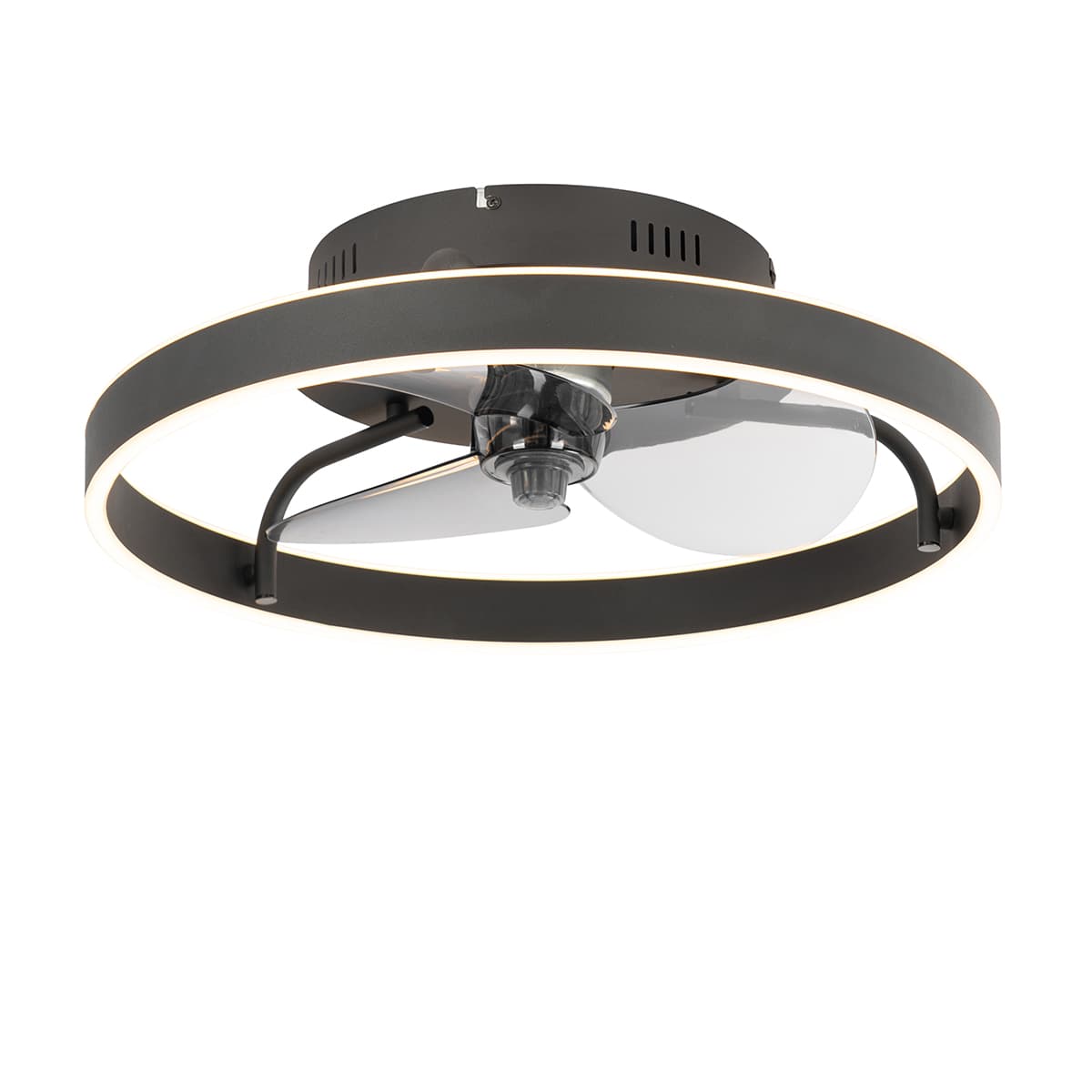 Stropný ventilátor čierny 50 cm vrátane LED stmievateľný s diaľkovým ovládaním - Maddy 1