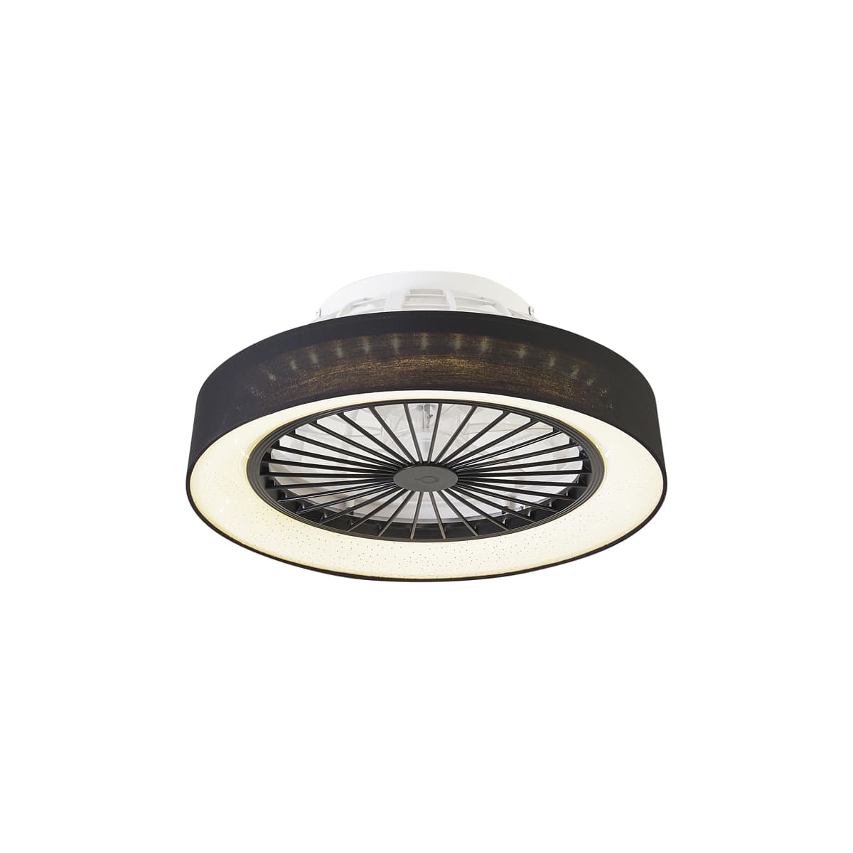 Stropný ventilátor čierny so hviezdnym efektom 47cm vrátane LED stmievateľný s diaľkovým ovládaním - Emily 1