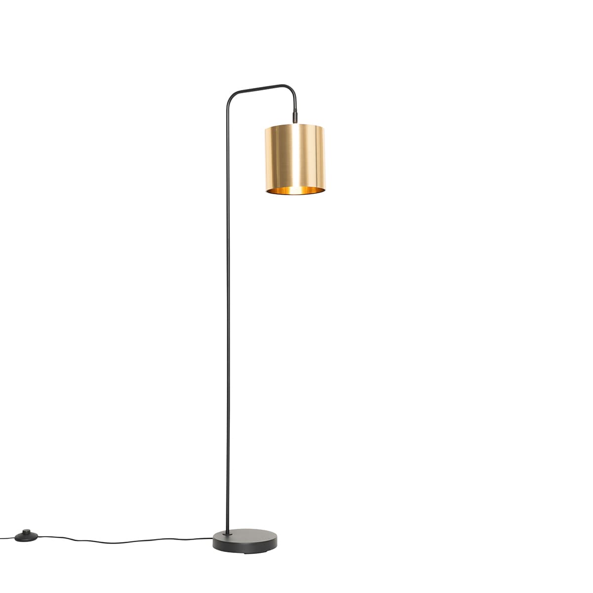 Moderná stojaca lampa čierna so zlatom - Lofty 1