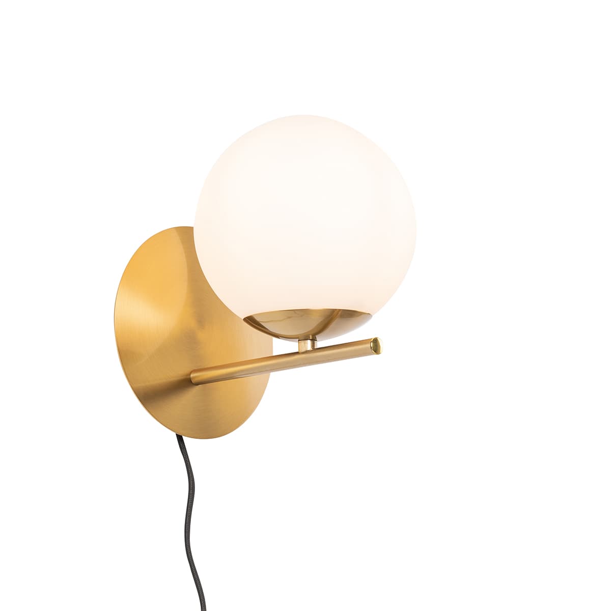 Art Deco nástenná lampa zlatá a opálové sklo - Flore 1