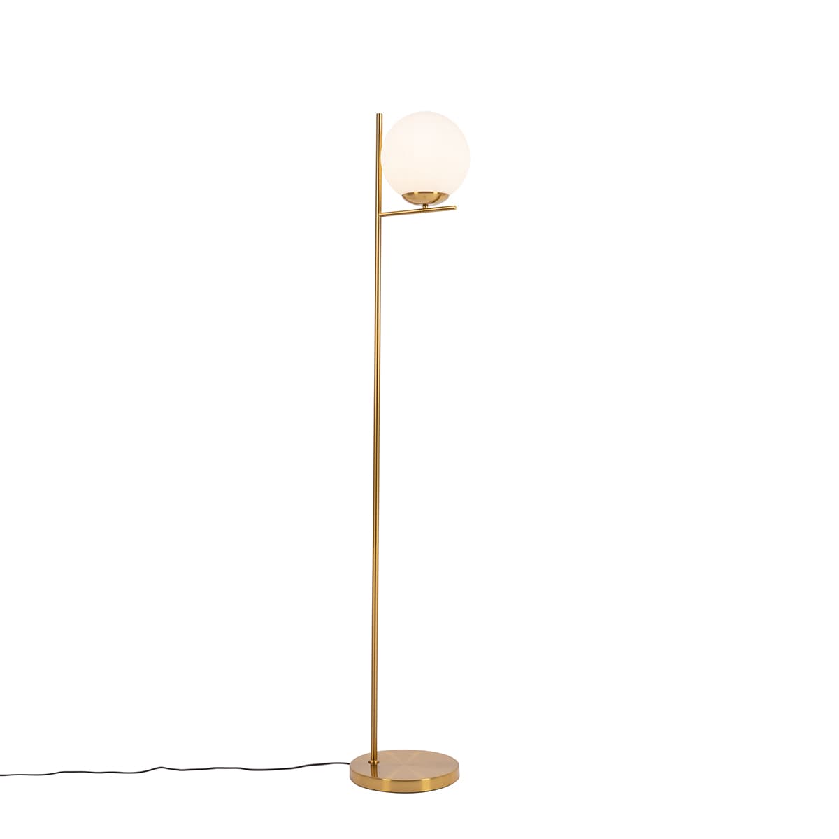 Art Deco stojaca lampa zlatá a opálové sklo - Flore