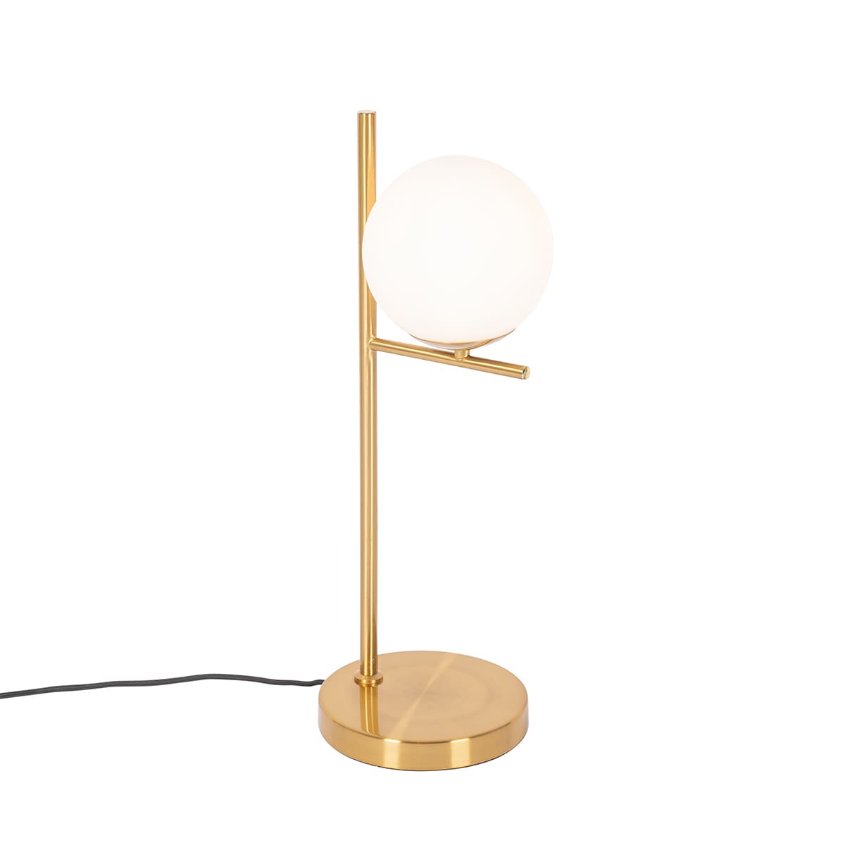 Art Deco stolná lampa zlatá a opálové sklo - Flore 1