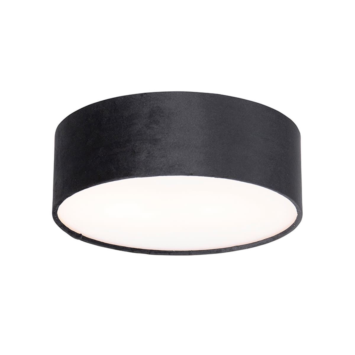Moderné stropné svietidlo čierne 30 cm so zlatým vnútrom - Drum 1