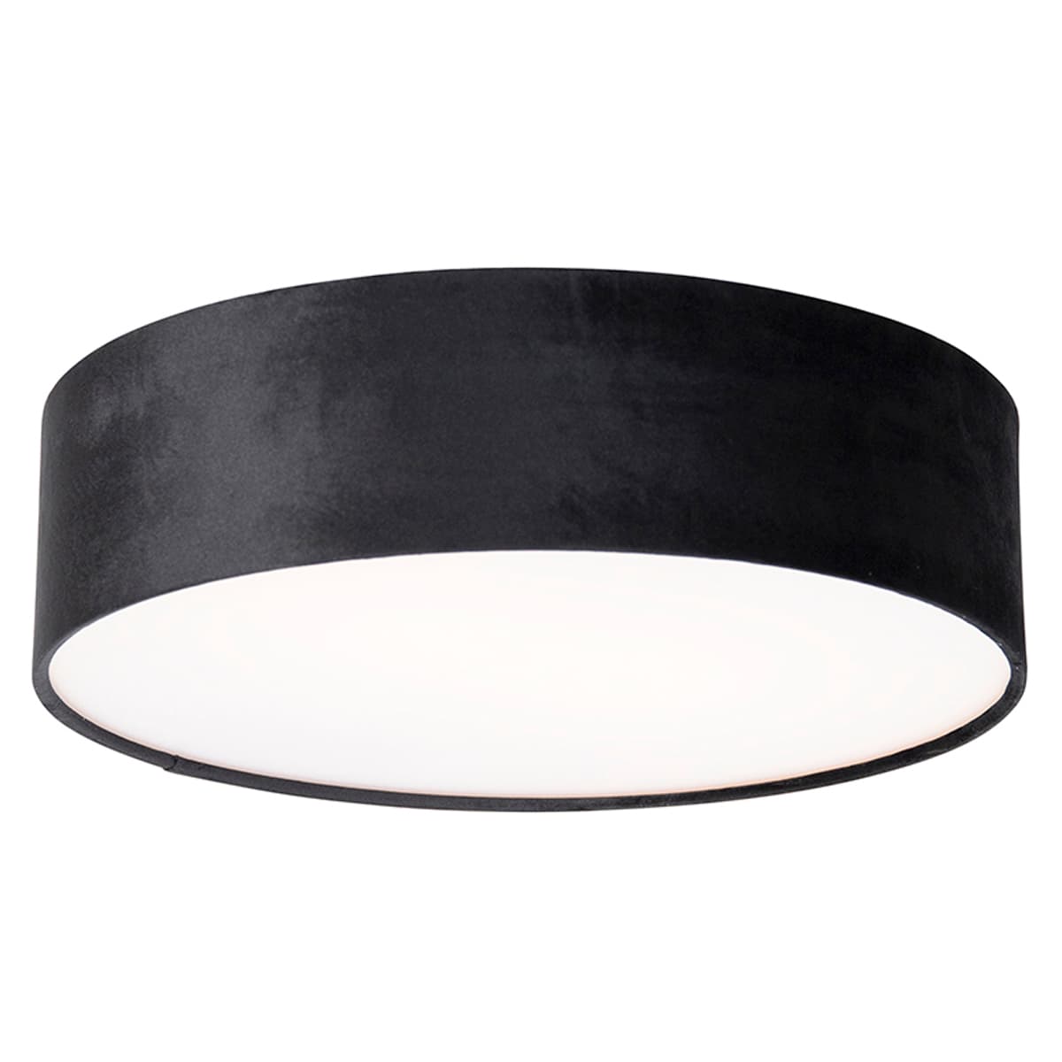 Moderné stropné svietidlo čierne 40 cm so zlatým vnútrom - Drum 1