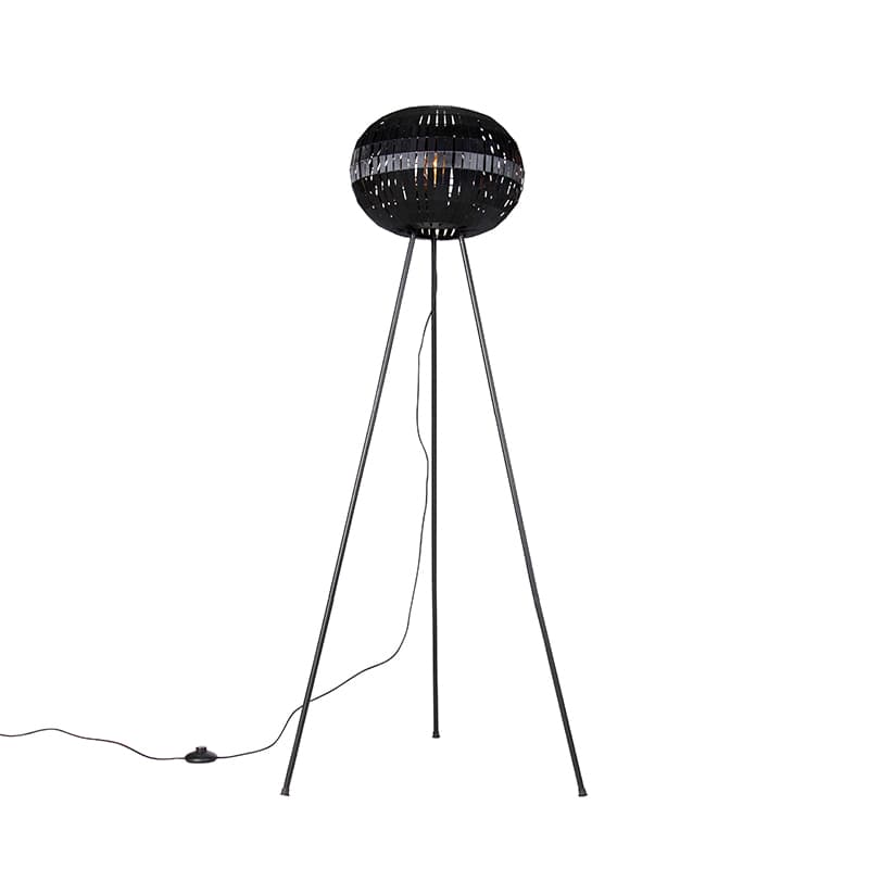 Moderná stojaca lampa trojnožka čierna - Zoë 1