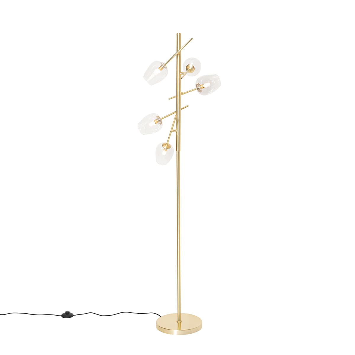 Klasická stojaca lampa zlatá so sklom 5-svetlo - Elien 1