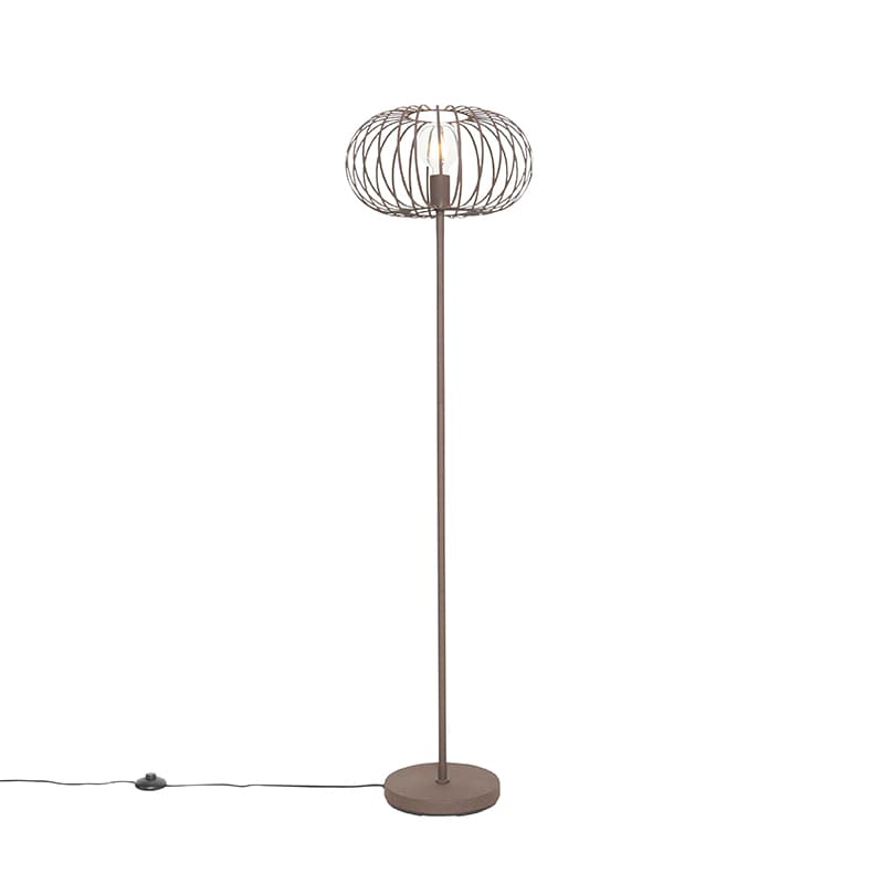 Dizajnová stojaca lampa hrdzavohnedá - Johanna 1