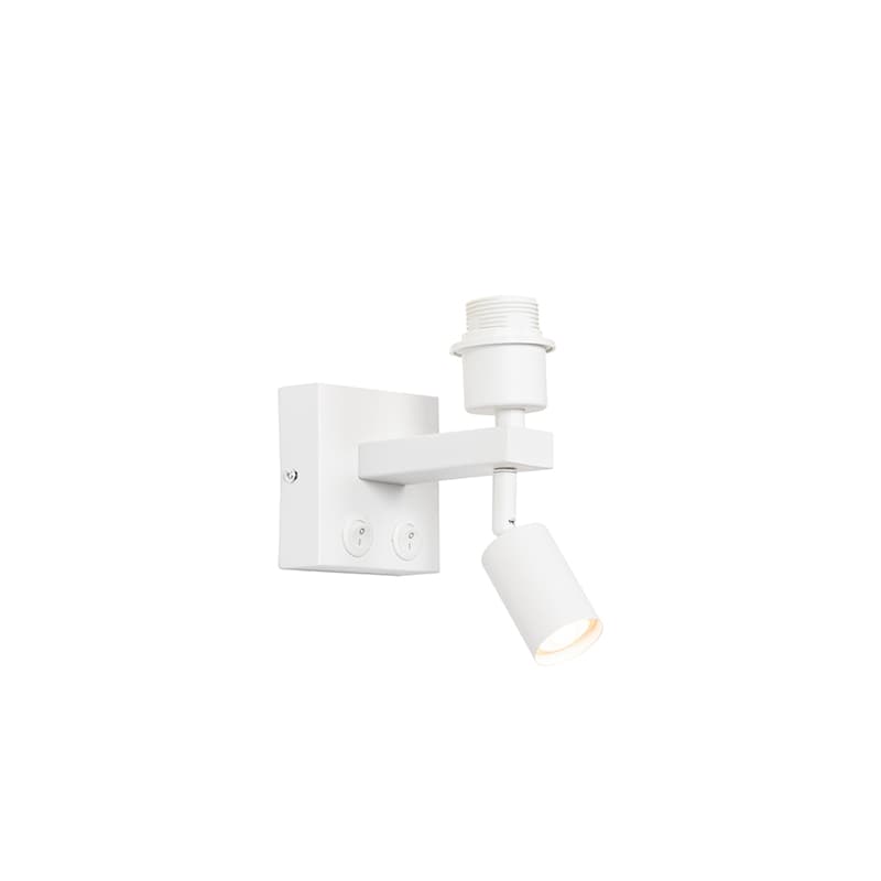 Moderná nástenná lampa biela s lampou na čítanie - Brescia 1