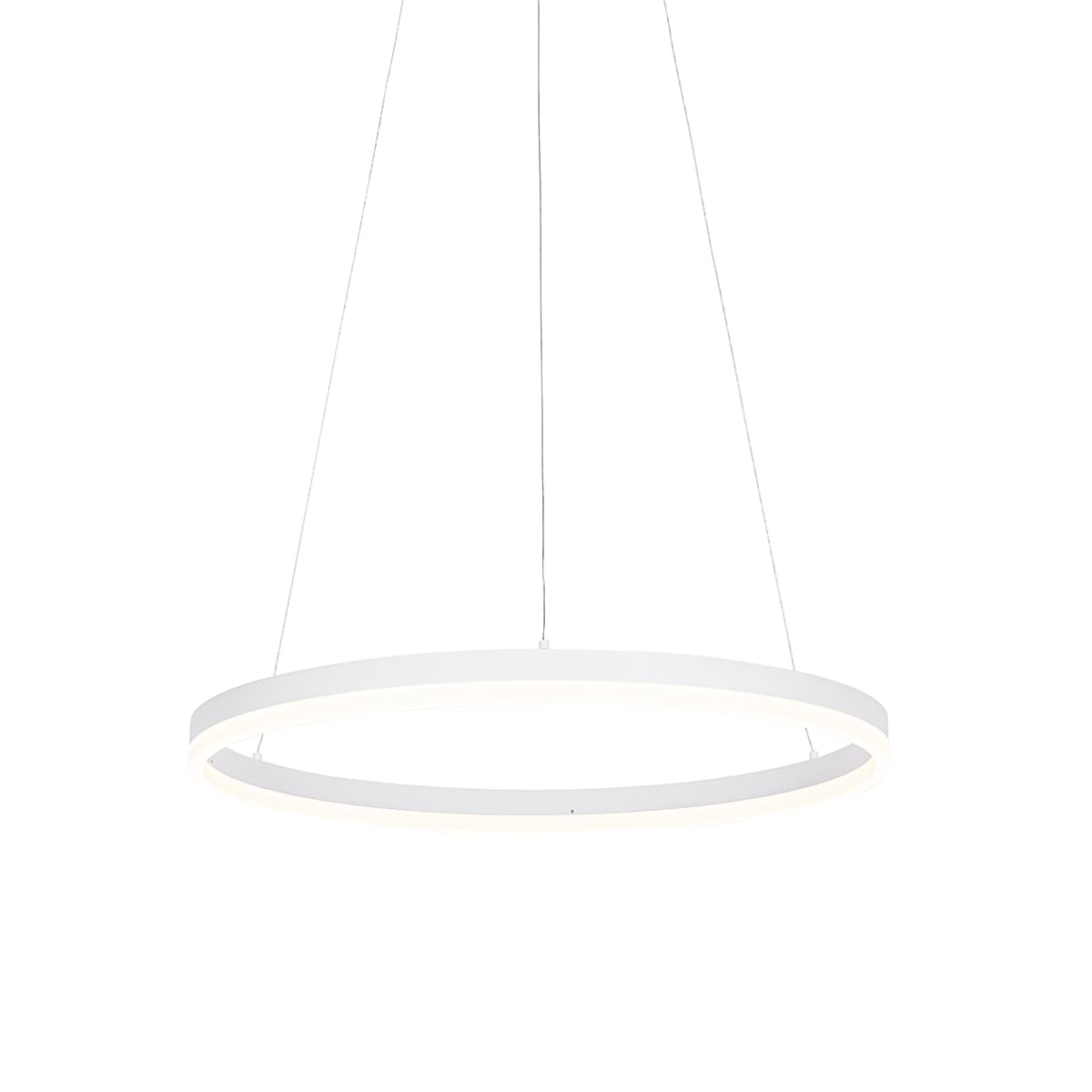 Dizajnové závesné svietidlo biele 60 cm vrátane LED 3-stupňového stmievača - Anello