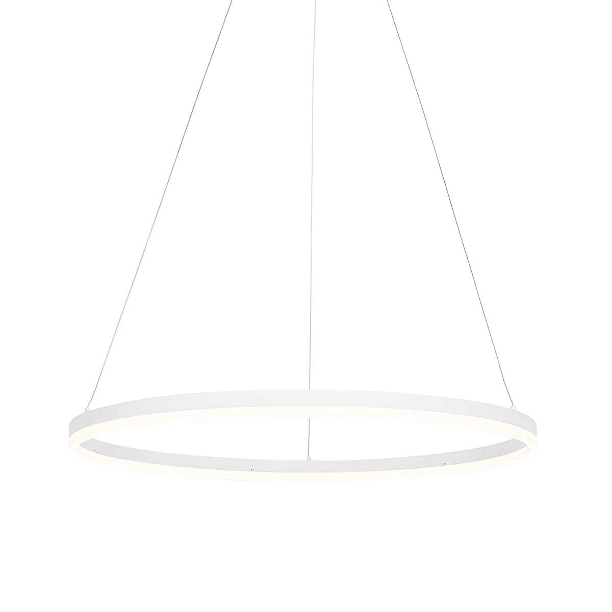 Dizajnové závesné svietidlo biele 80 cm vrátane LED 3-stupňové stmievateľné - Anello