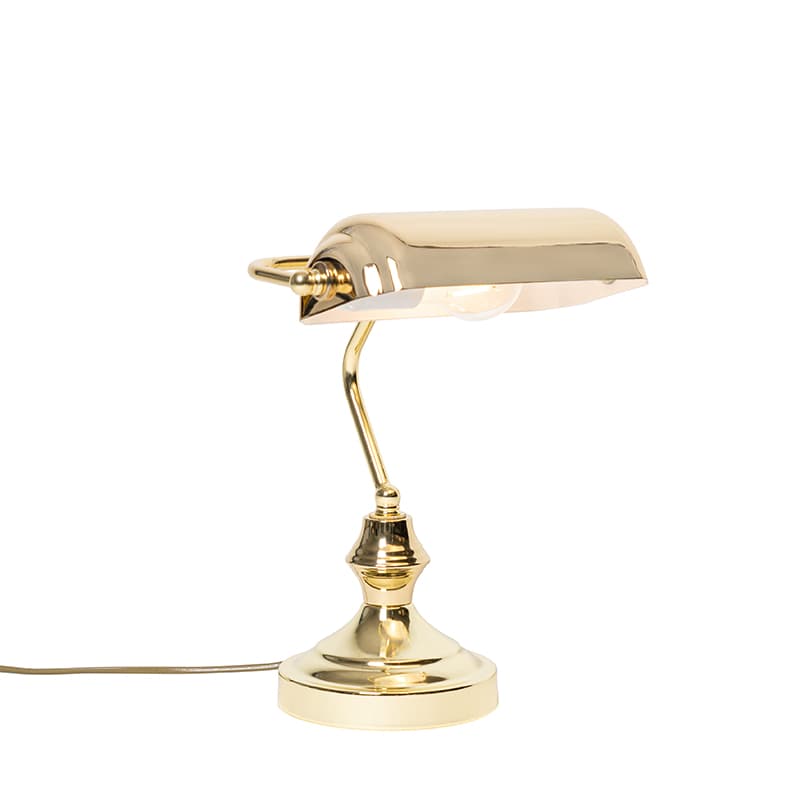 Klasická stolná lampa/notárska lampa mosadz - Banker 1