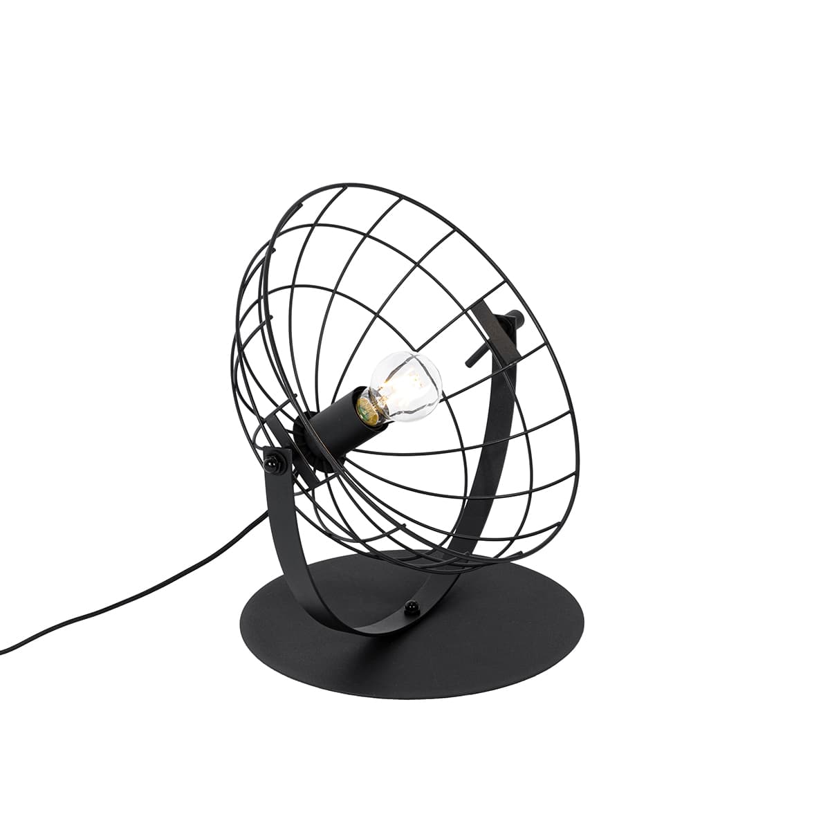 Priemyselná stolná lampa čierna nastaviteľná - Hanze