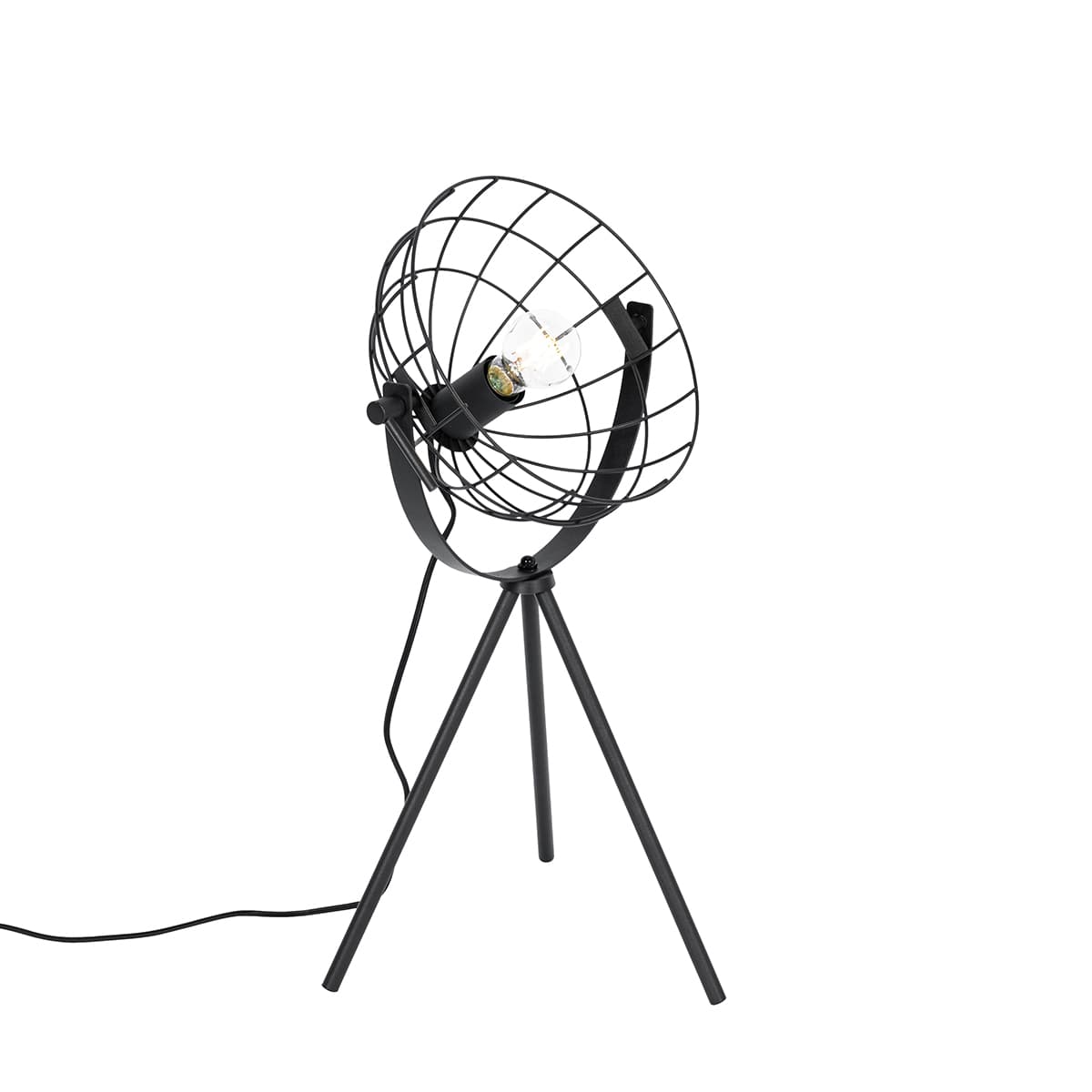 Priemyselná trojnohá stolná lampa čierna nastaviteľná - Hanze