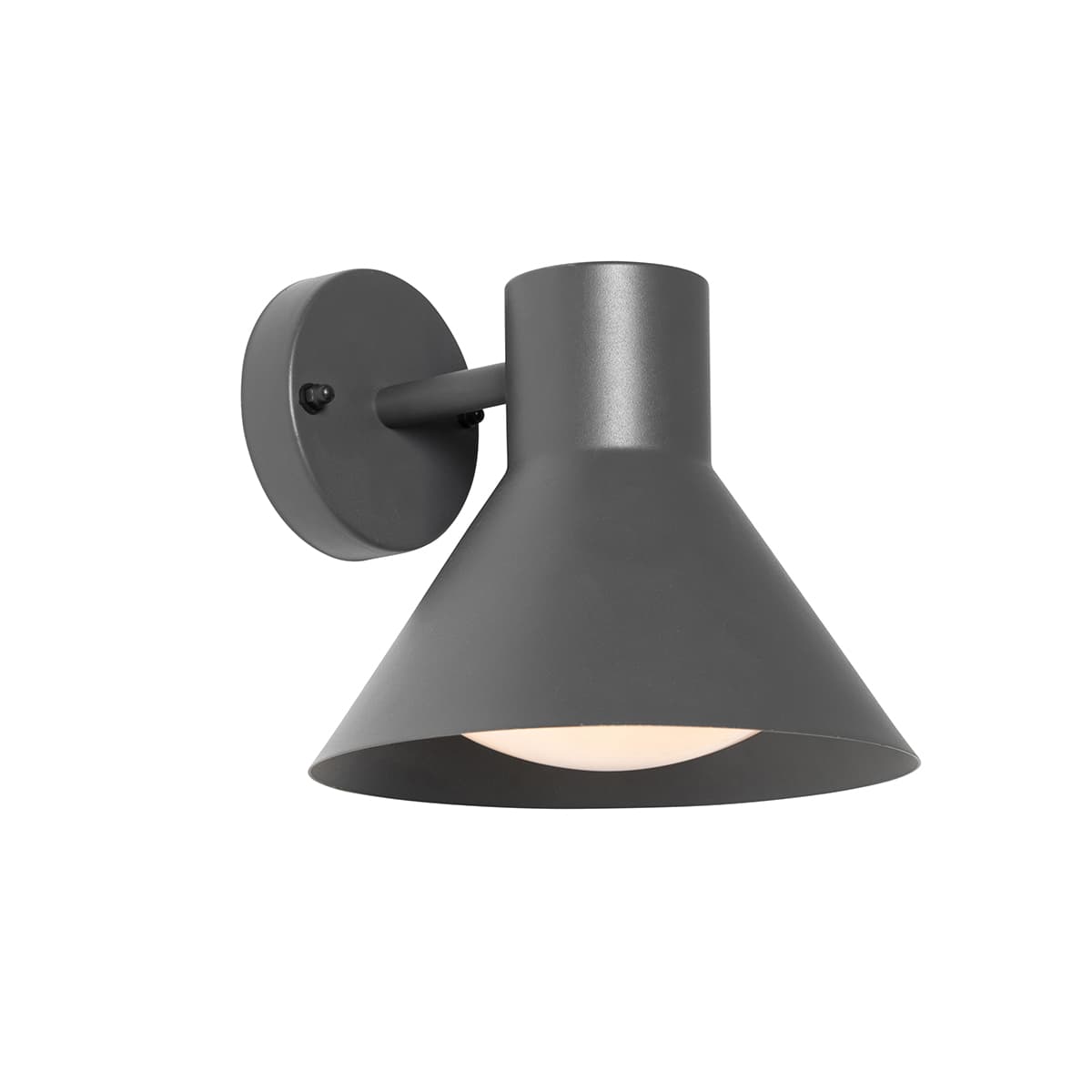 Priemyselná vonkajšia nástenná lampa tmavosivá kužeľ IP44 - Natas 1