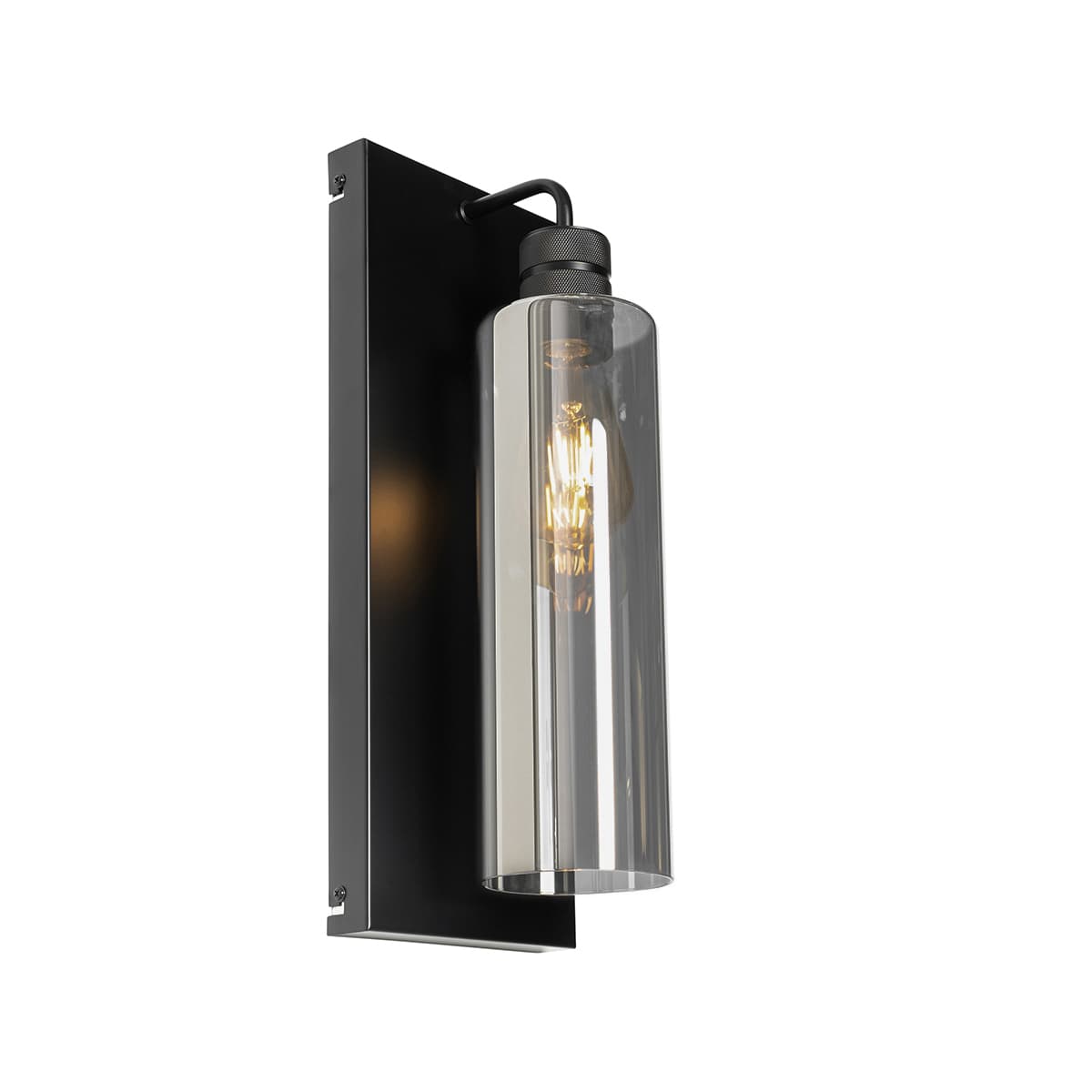 Moderná nástenná lampa čierna s dymovým sklom - Stavelot