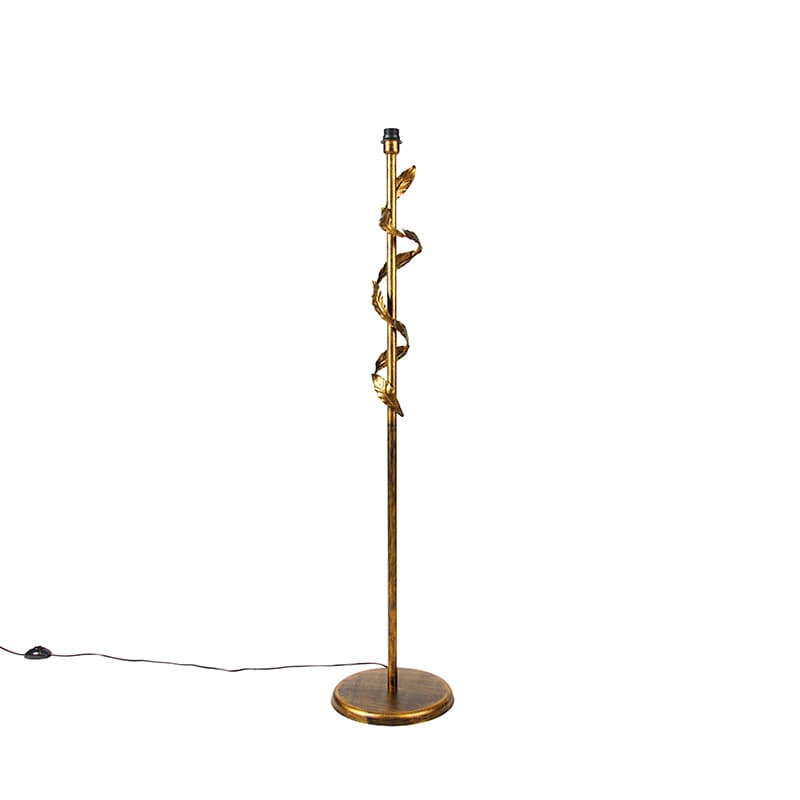Vintage stojaca lampa starožitné zlato 29 cm bez tienidla - Linden