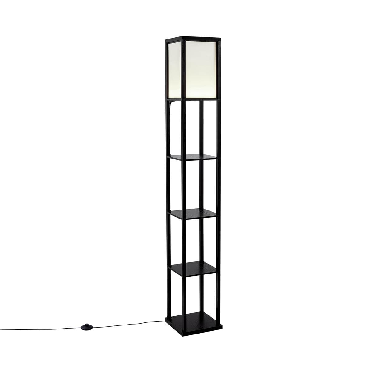 Dizajnová stojaca lampa čierna a biela vrátane LED - Nea