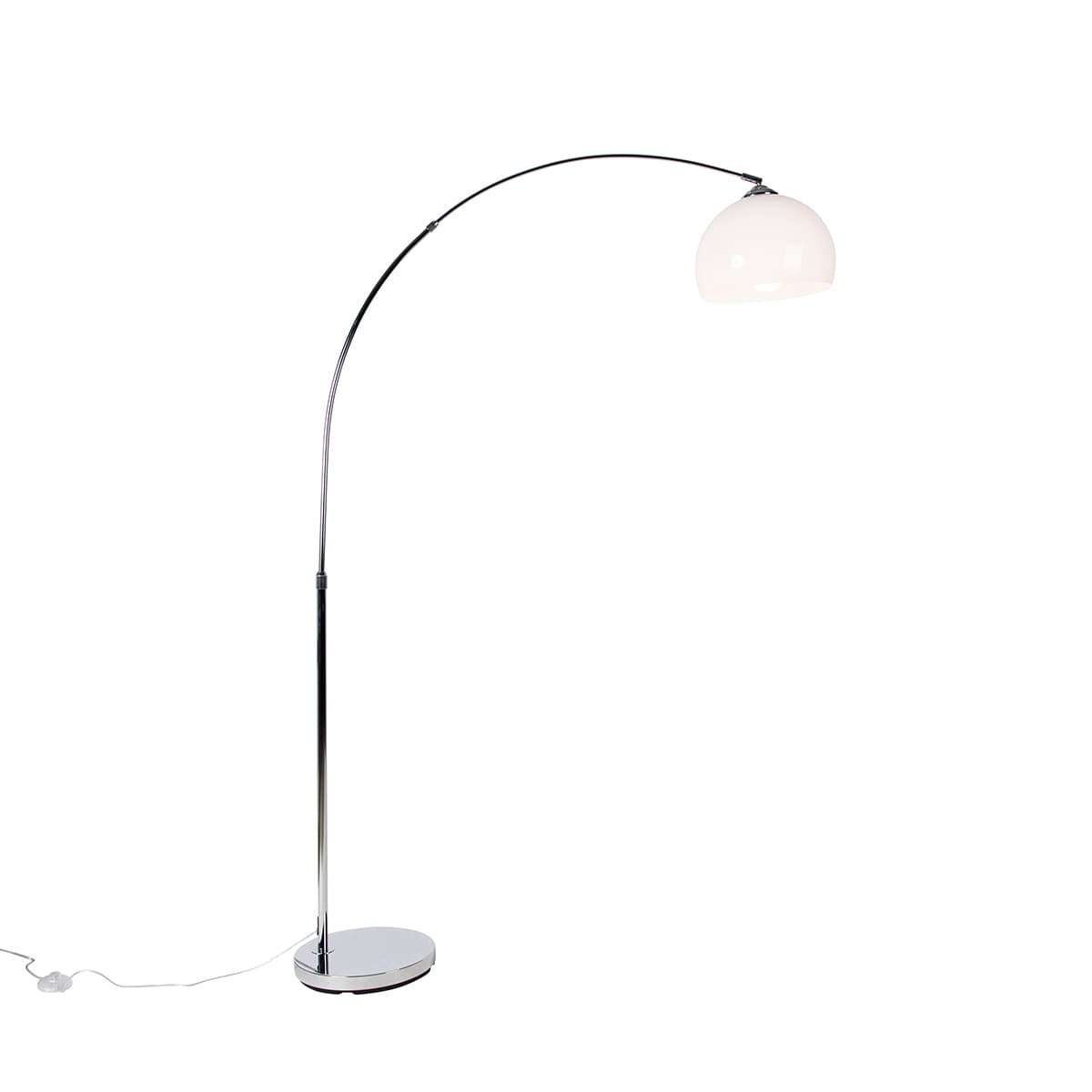 Inteligentná oblúková lampa chrómová s bielym tienidlom vrátane Wifi A60 - Arc Basic 1