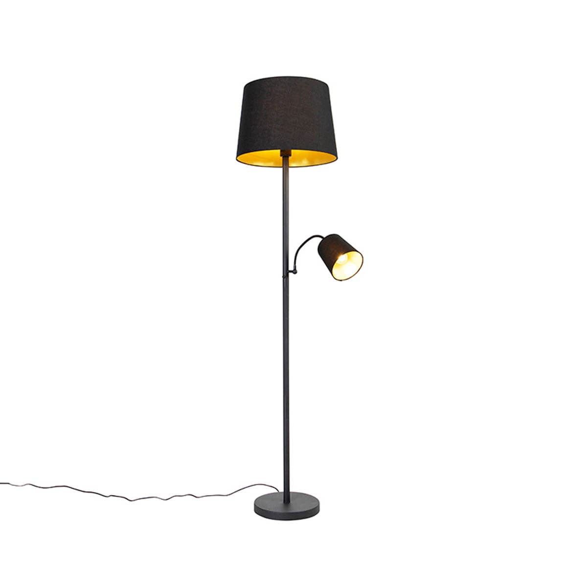 Inteligentná stojaca lampa čierna so zlatom vrátane Wifi A60 a E14 - Retro 1