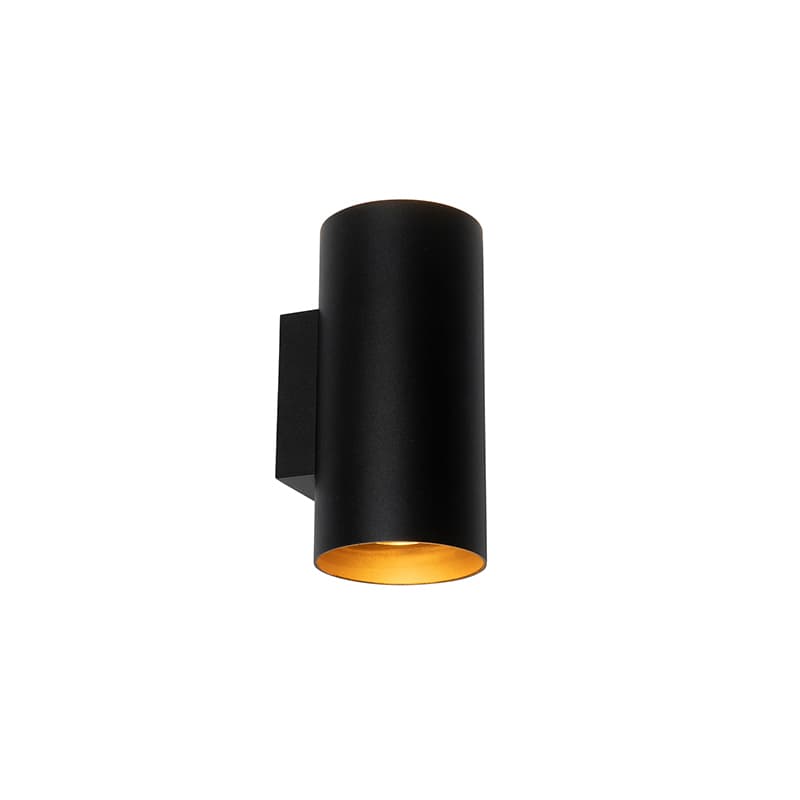 Inteligentná nástenná lampa čierna so zlatom 2-svetlá vrátane Wifi GU10 - Sab
