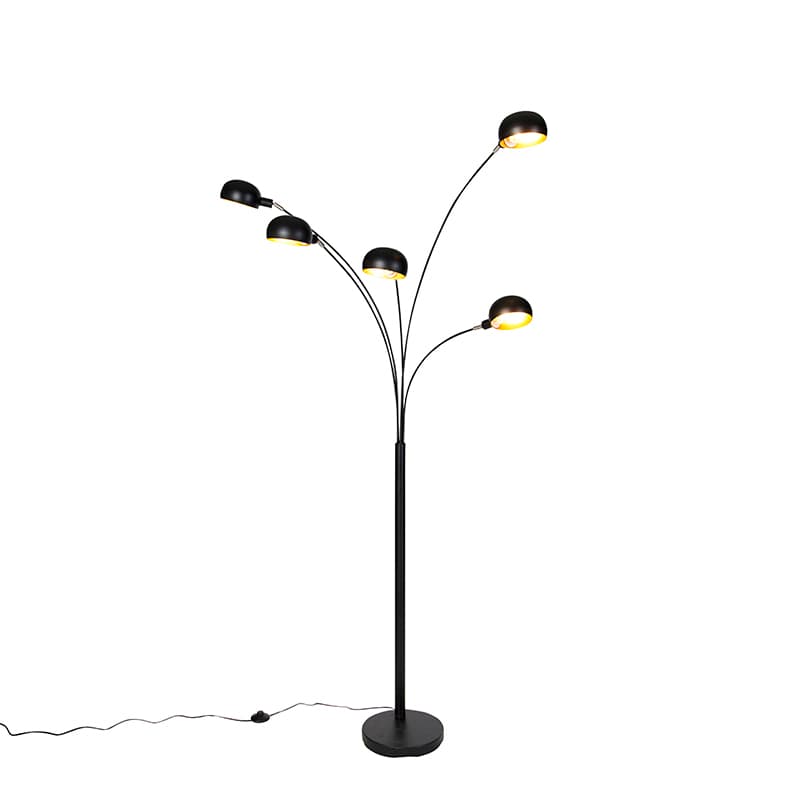 Inteligentná stojaca lampa čierna 5-svetlo vrátane Wifi B35 - Sixties 1