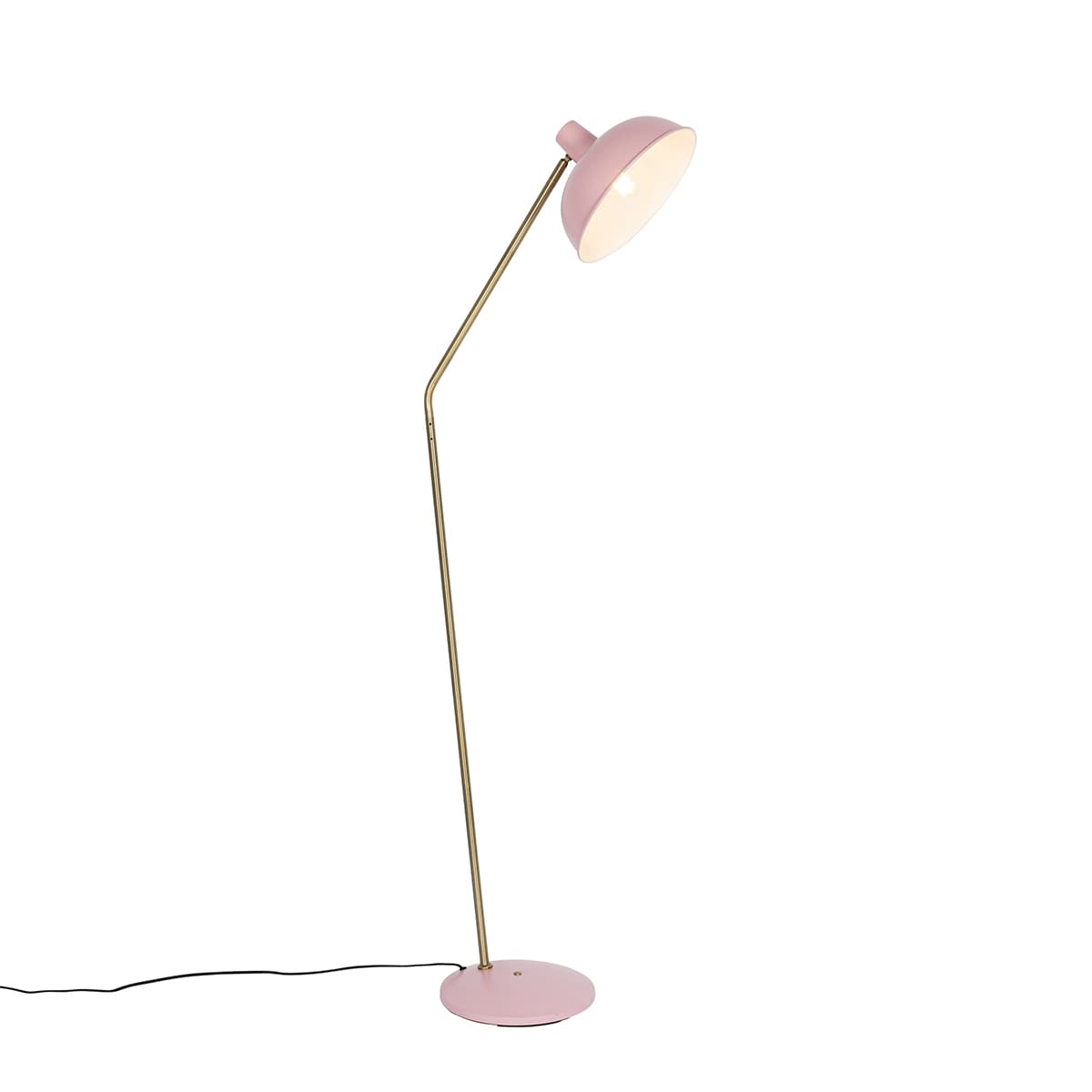 Retro stojaca lampa ružová s bronzom - Milou 1