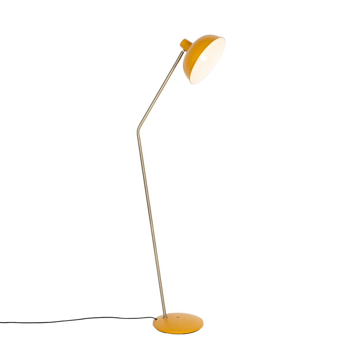 Retro stojaca lampa žltá s bronzom - Milou 1