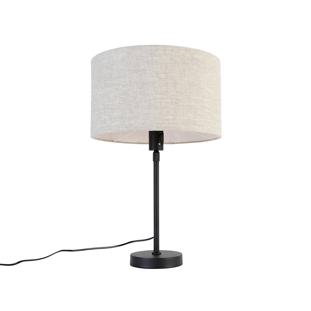 Stolná lampa čierna nastaviteľná so svetlosivým tienidlom 35 cm - Parte 1