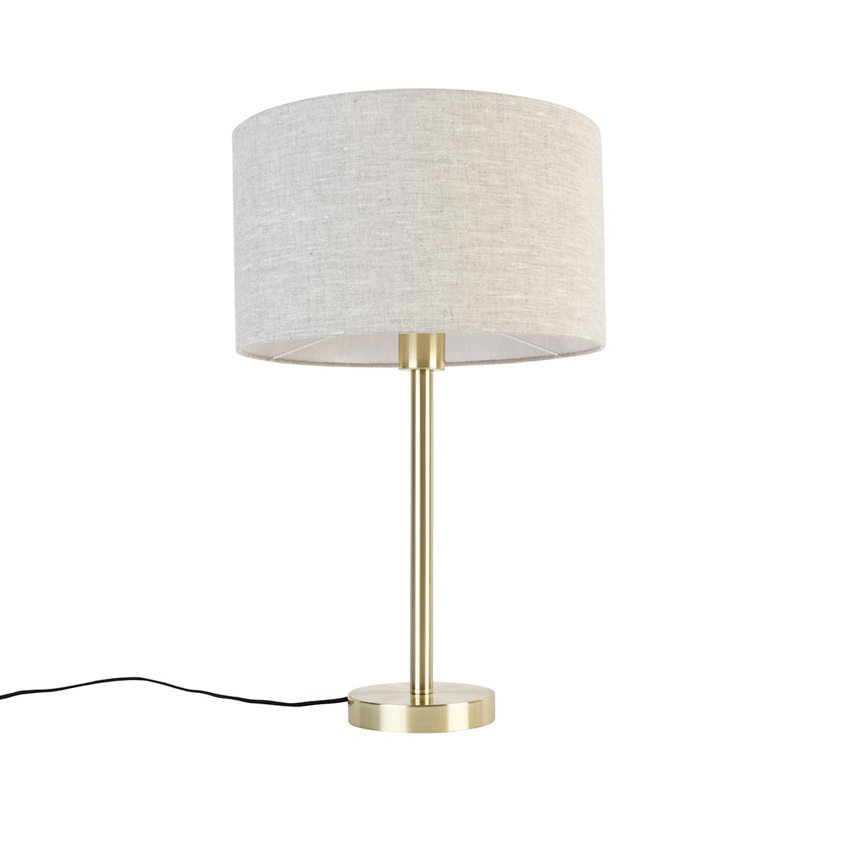 Klasická stolová lampa mosadzná so svetlosivým tienidlom 35 cm - Simplo 1
