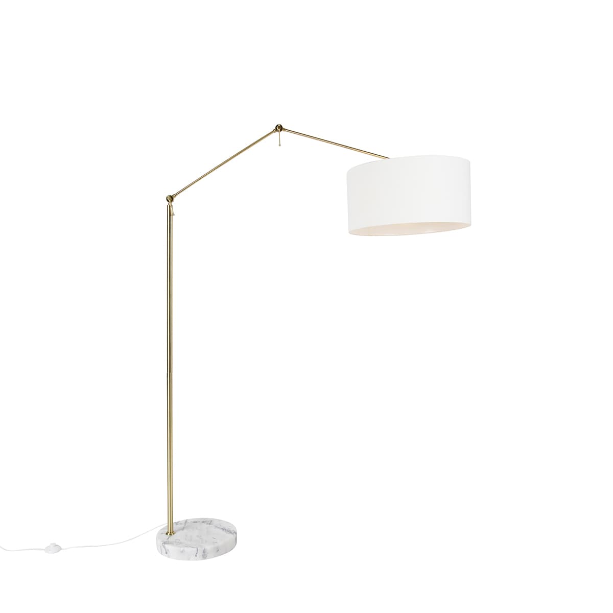 Moderná stojaca lampa zlatá s tienidlom bielym 50 cm nastaviteľná - Editor 1