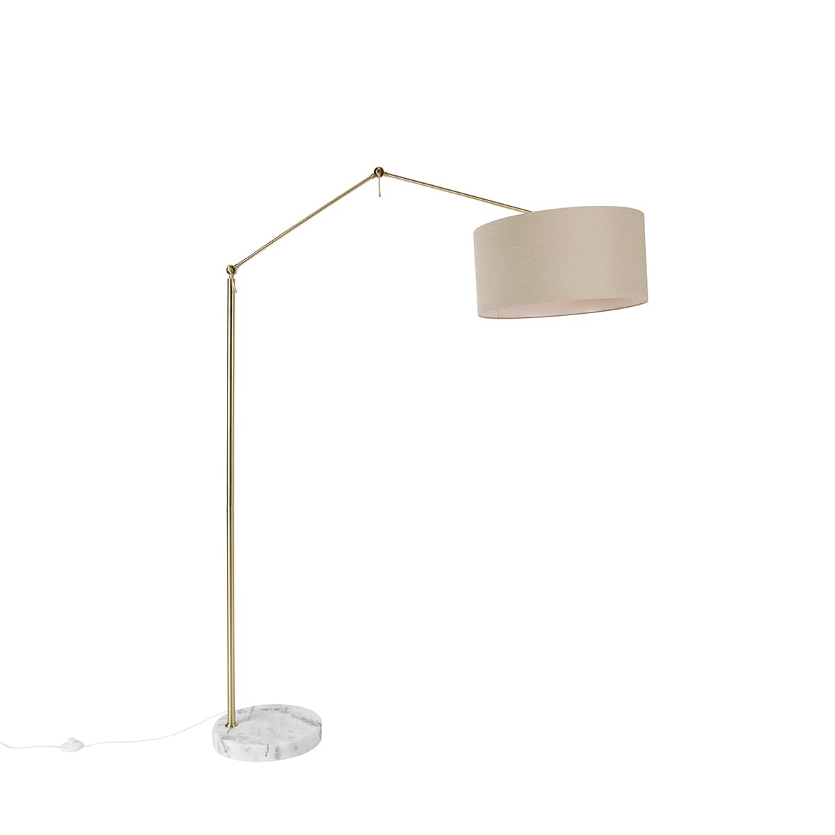 Stojaca lampa zlatá so svetlohnedým tienidlom 50 cm nastaviteľná - Editor