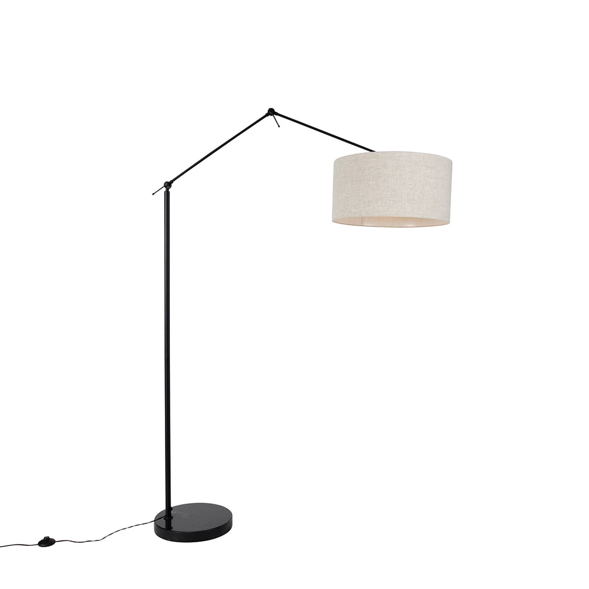 Stojaca lampa čierna so svetlosivým tienidlom 50 cm nastaviteľná - Editor 1