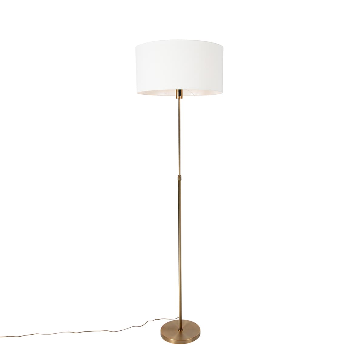Stojaca lampa nastaviteľná bronzová s tienidlom bielym 50 cm - Parte 1
