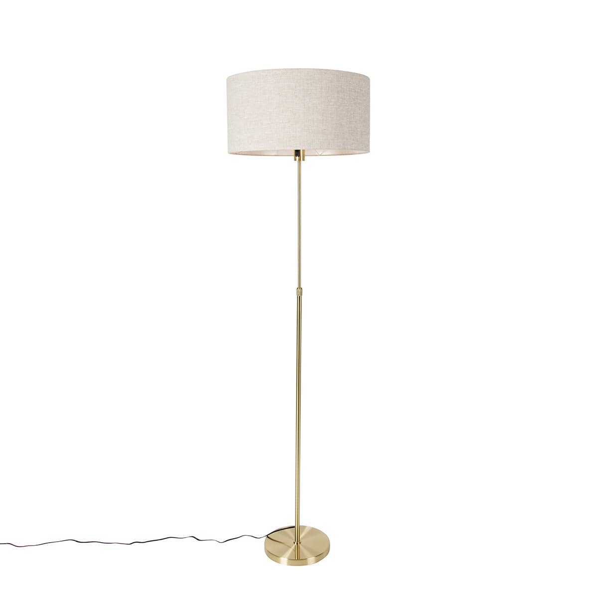 Stojaca lampa nastaviteľná zlatá so svetlosivým tienidlom 50 cm - Parte