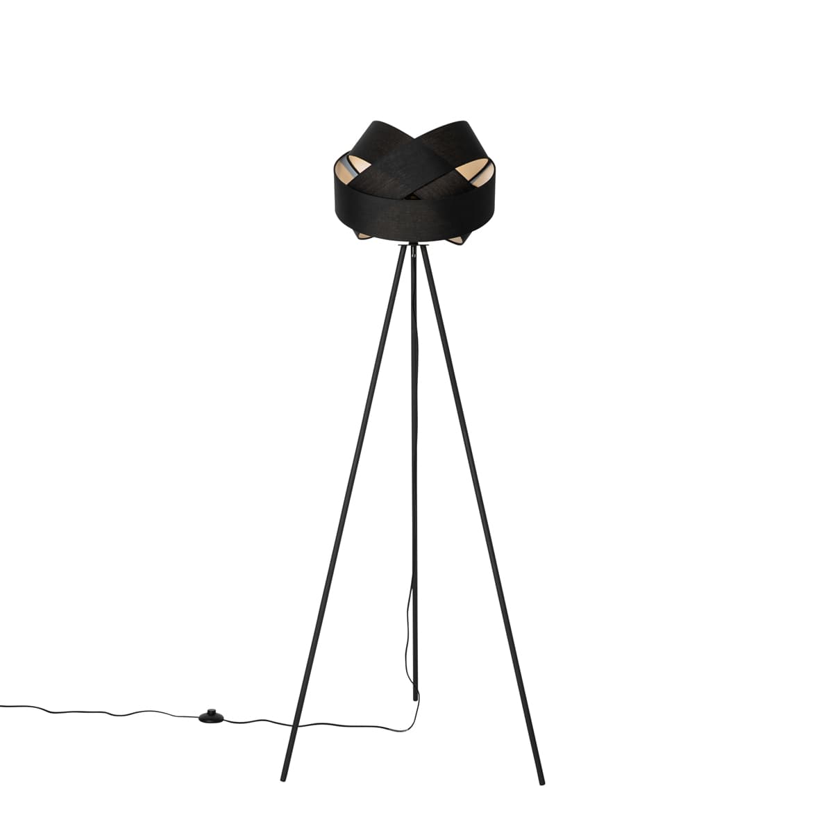Moderná stojaca lampa čierna - Cloth 1
