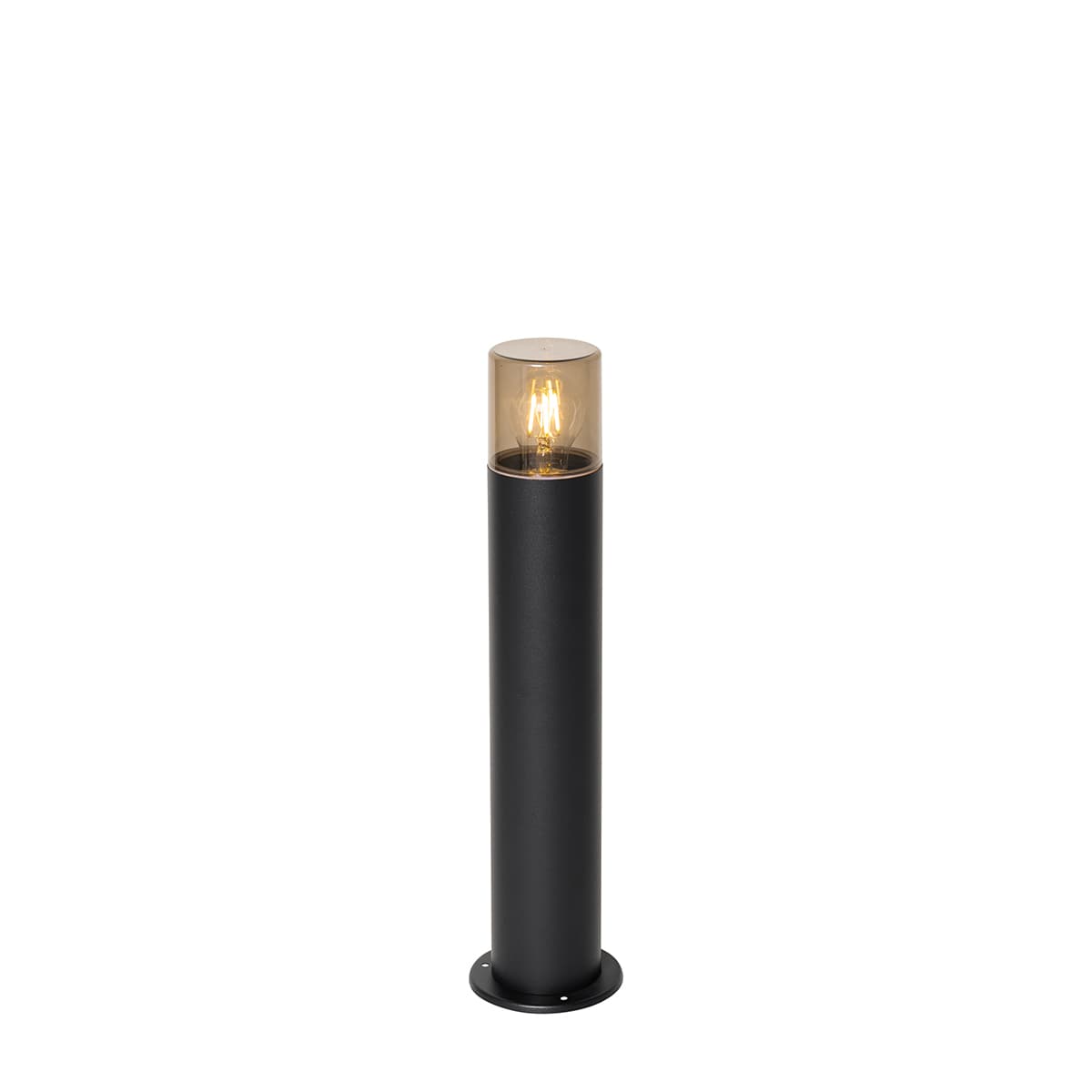 Vonkajšia stojaca lampa čierna s dymovým tienidlom 50 cm - Odense 1