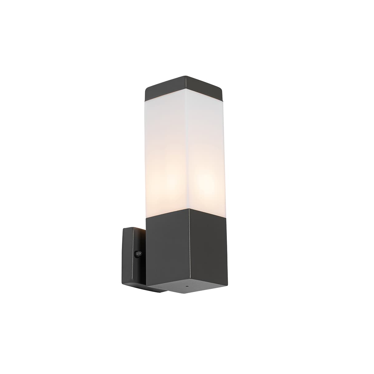 Moderná vonkajšia nástenná lampa tmavosivá s opálom - Malios